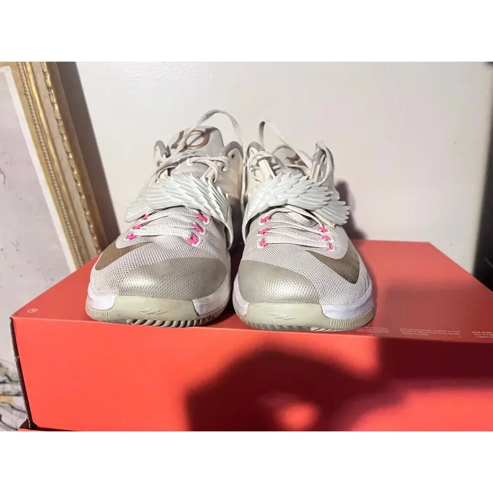 2014 Mens Nike KD 7 PRM Aunt Pearl Pink Pow Platinum Size 11.5 Used OG